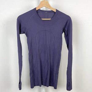Lululemon Run Swiftly Tech Long Sleeve Crew Top Seamless Thumbholes Purple 4
